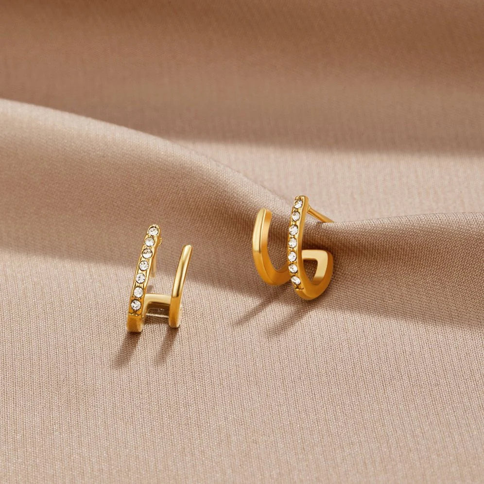 Vivian - Claw Gold & Crystal Drop Earrings
