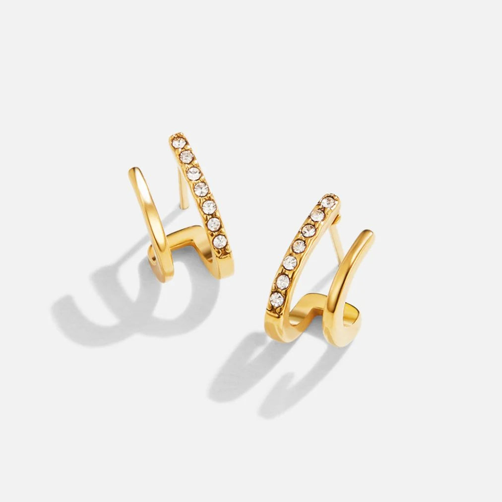 Vivian - Claw Gold & Crystal Drop Earrings
