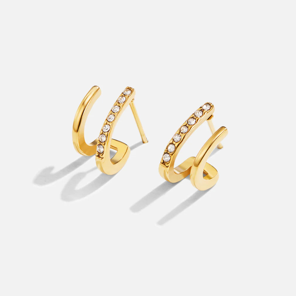 Vivian - Claw Gold & Crystal Drop Earrings