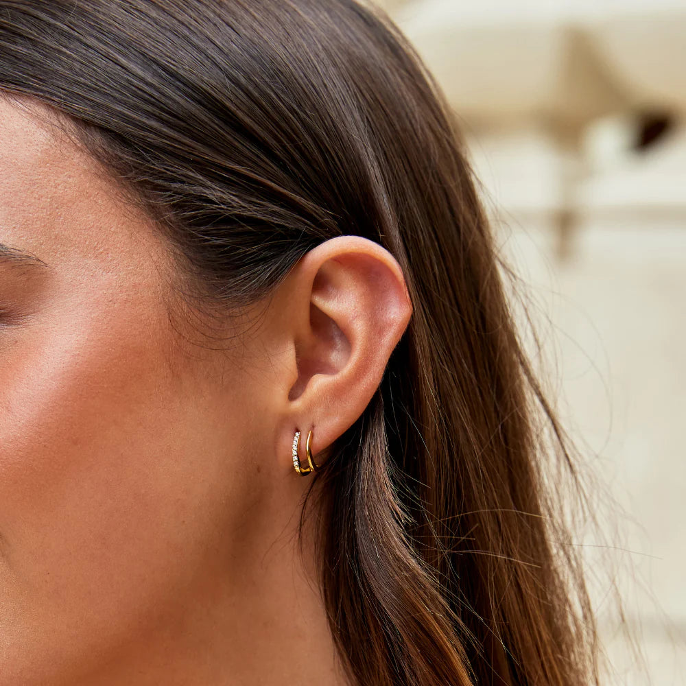 Vivian - Claw Gold & Crystal Drop Earrings