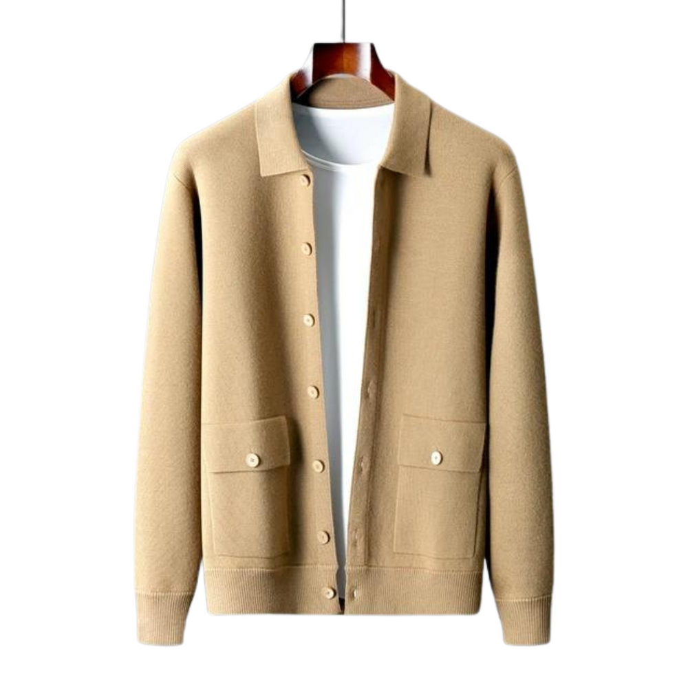Men’s Button-Up Knit Cardigan – Smart Casual Lightweight Sweater