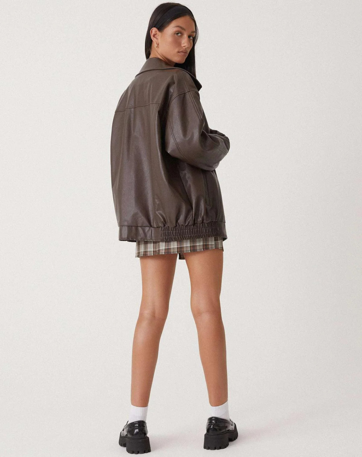 Women’s Oversized PU Jacket - Trendy Streetwear