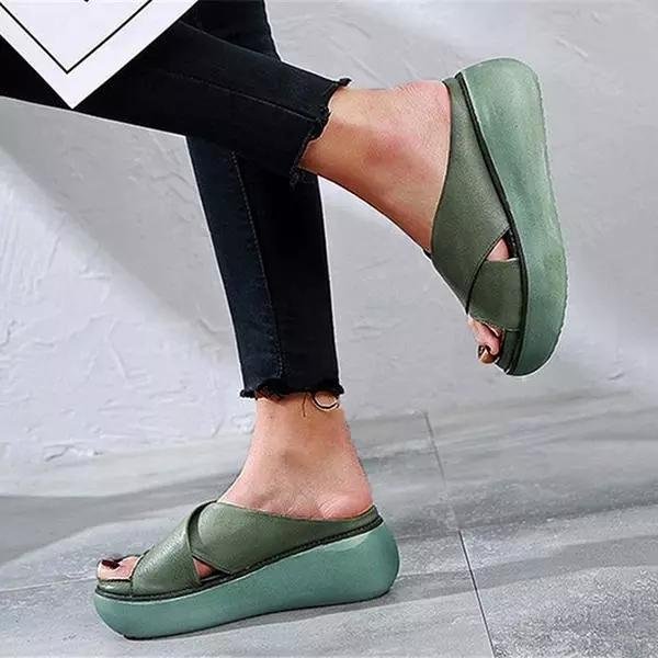 Women's Cushioned X-Strap Slip-On Flat Sandals