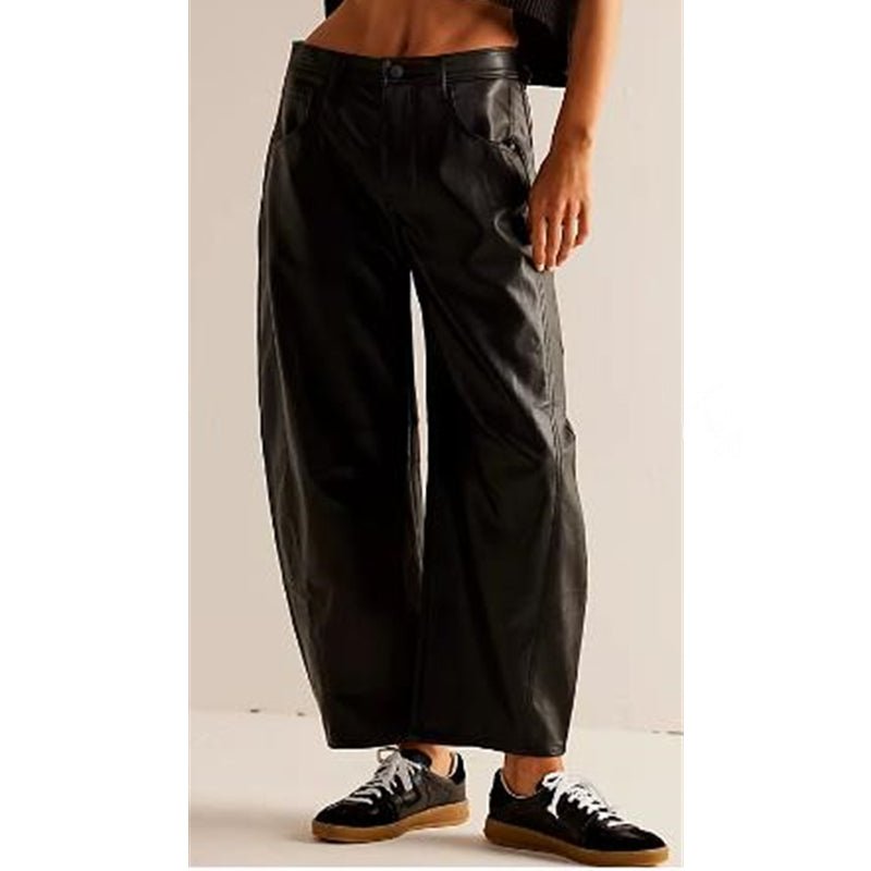 Women's High-Rise Barrel-Leg Acid-Wash Wide-Fit Jeans
