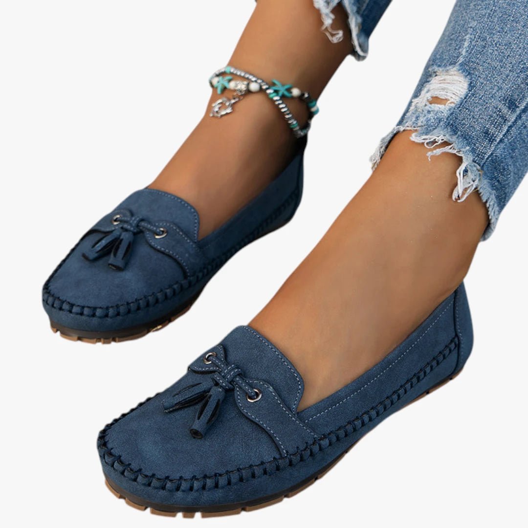Women's Lightweight Tassel Slip-On Suede Loafers - Blå