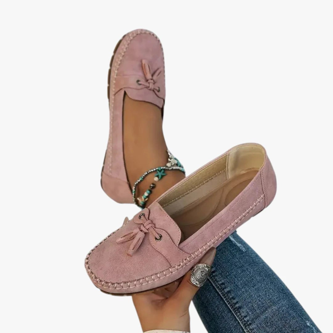 Women's Lightweight Tassel Slip-On Suede Loafers - Lyserød