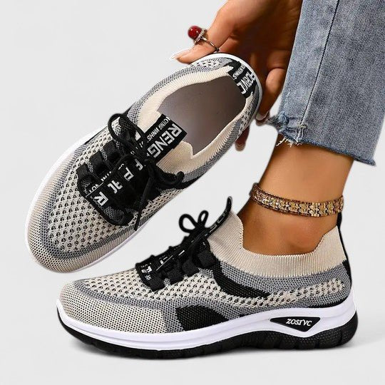 Women's Orthopedic Arch-Support Breathable Mesh Lace-Up Trainers