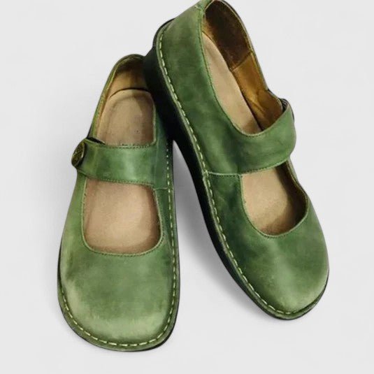 Women's Orthopedic Arch-Support Mary Jane Flat Shoes - Green