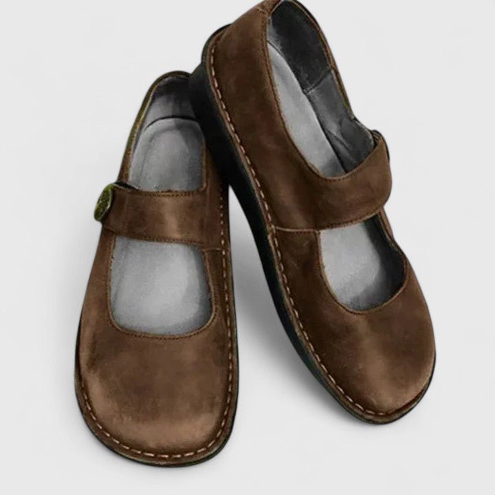 Women's Orthopedic Arch-Support Mary Jane Flat Shoes - Brown
