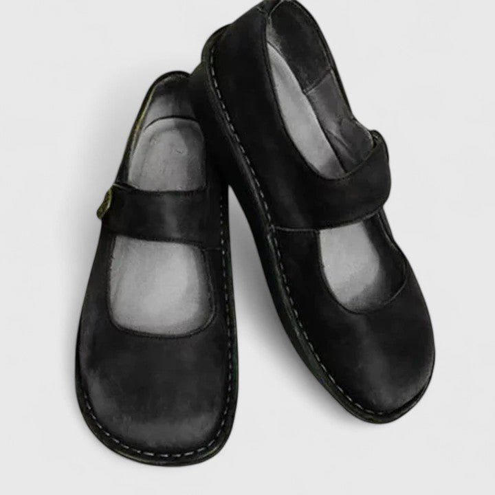 Women's Orthopedic Arch-Support Mary Jane Flat Shoes - Black
