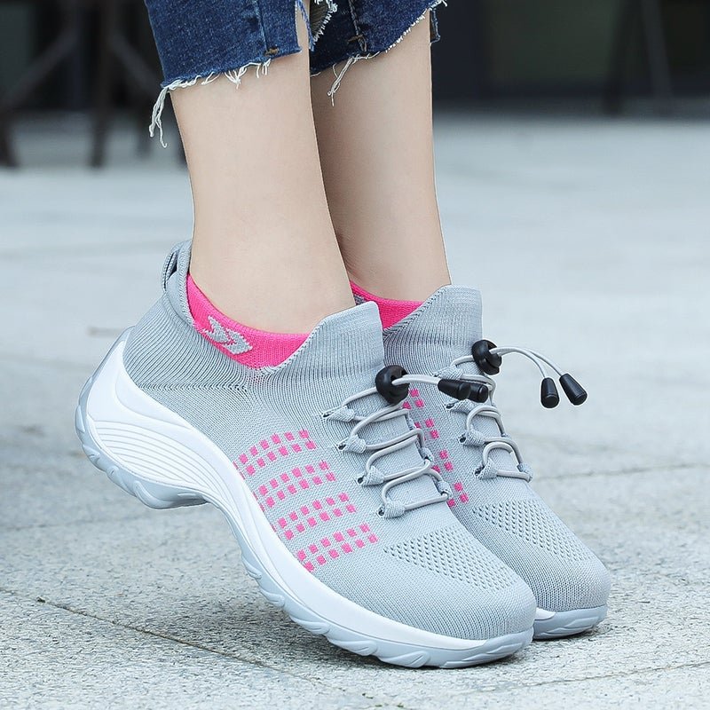 Women's Orthopedic Memory-Foam Lace-Up Platform Trainers