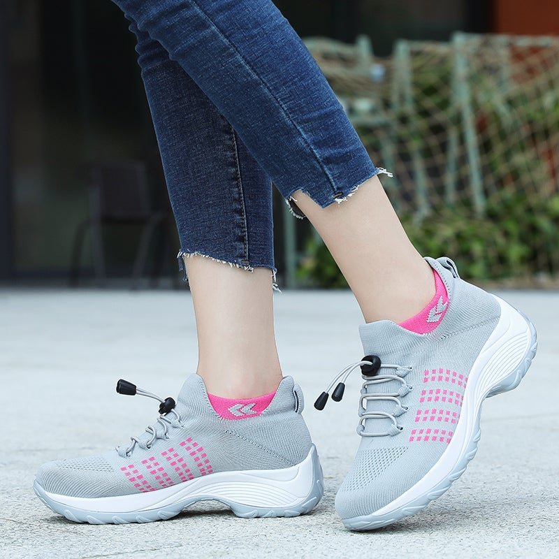 Women's Orthopedic Memory-Foam Lace-Up Platform Trainers