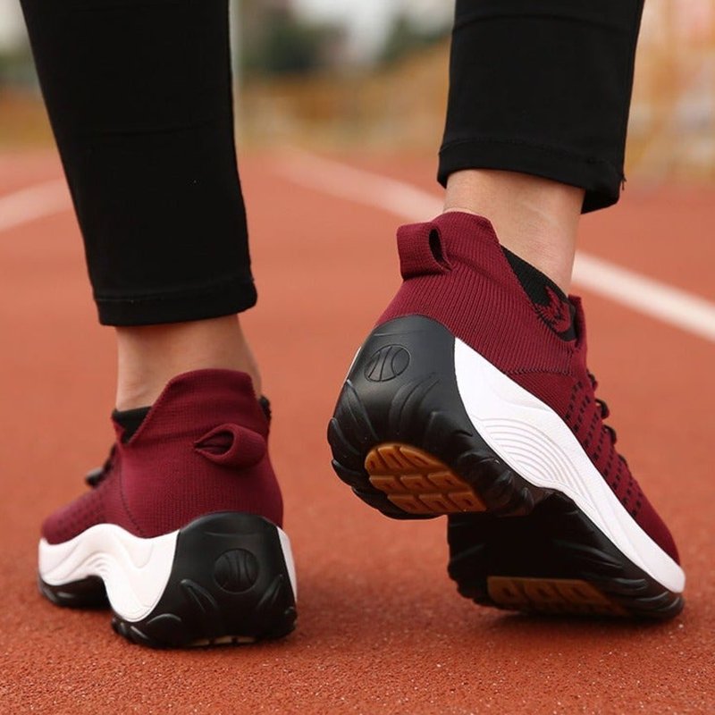 Women's Orthopedic Memory-Foam Lace-Up Platform Trainers