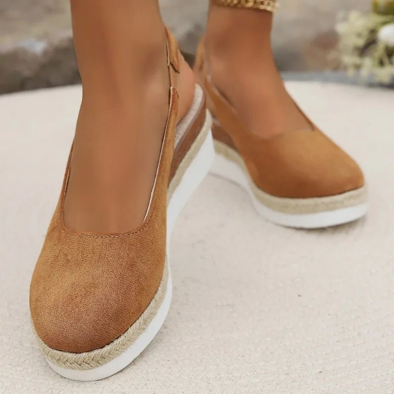 Women's Orthopedic Suede Slingback Wedge Sandals