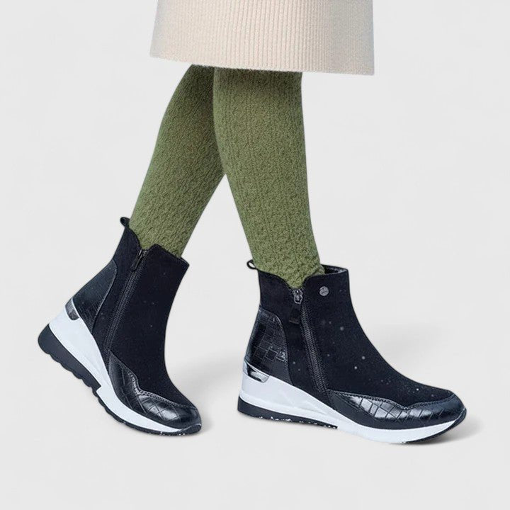Women's Orthopedic Wedge-Sole Zip-Up Ankle Boots
