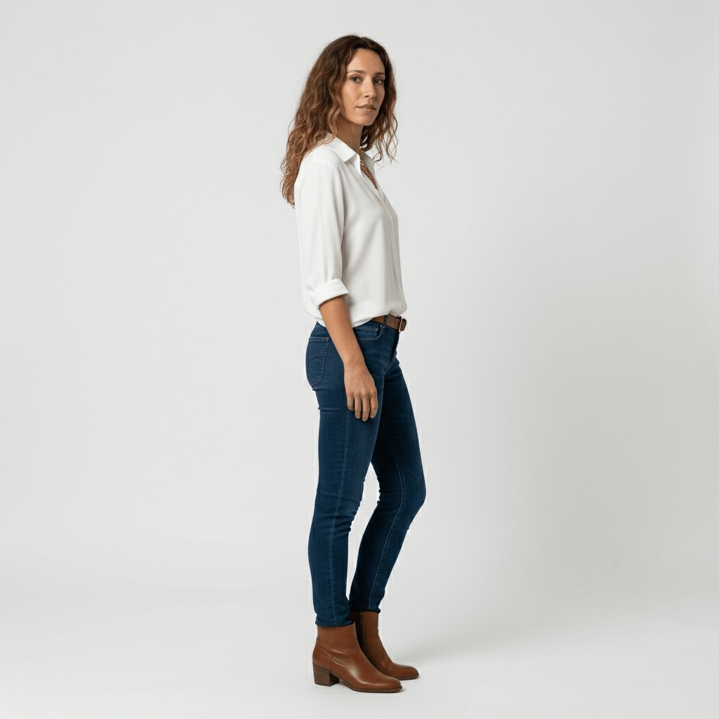 Women's Relaxed-Fit Button-Up Long Sleeve Shirt Collar Blouse