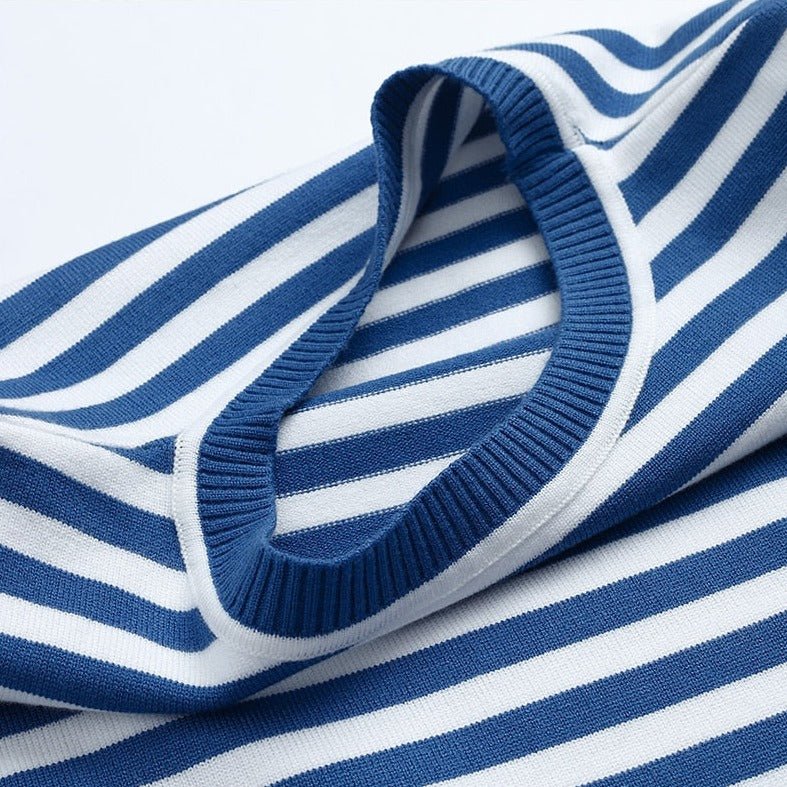 Women's Relaxed-Fit Striped Long-Sleeve Knit Jumper Top