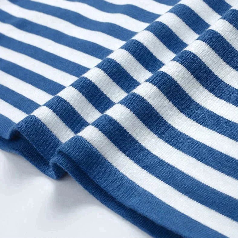 Women's Relaxed-Fit Striped Long-Sleeve Knit Jumper Top