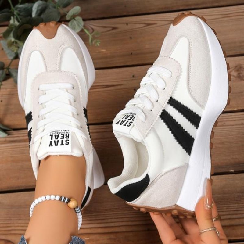 Women's Retro Platform Chunky Lace-Up Trainers