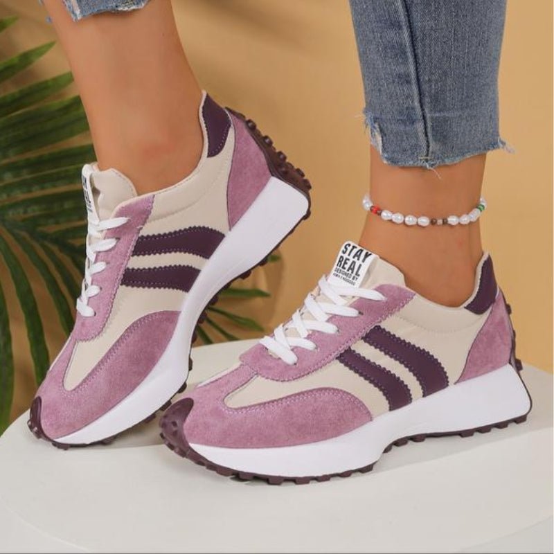 Women's Retro Platform Chunky Lace-Up Trainers