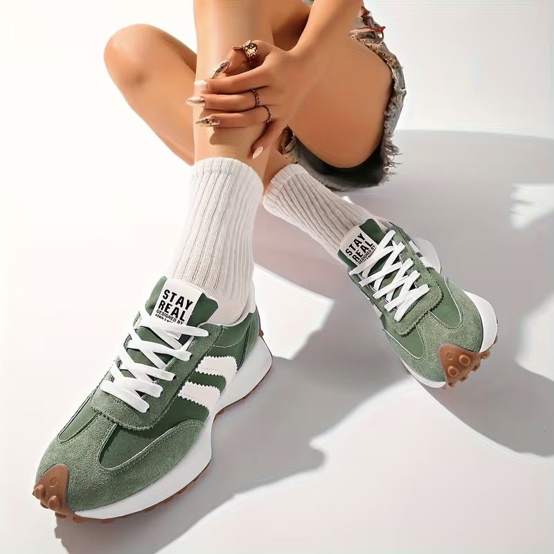 Women's Retro Platform Chunky Lace-Up Trainers