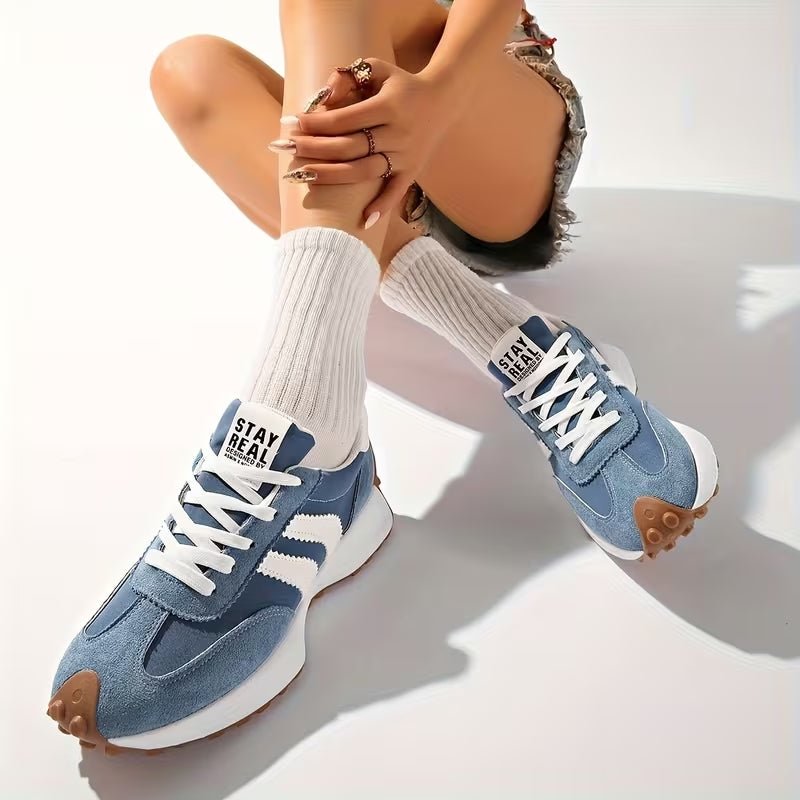 Women's Retro Platform Chunky Lace-Up Trainers