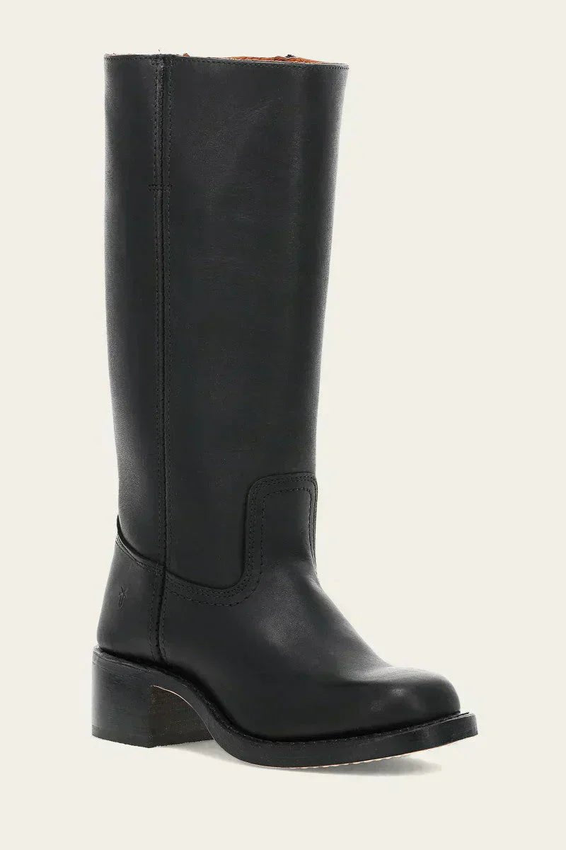 Women's Slim-Fit Leather Knee-High Block-Heel Boots
