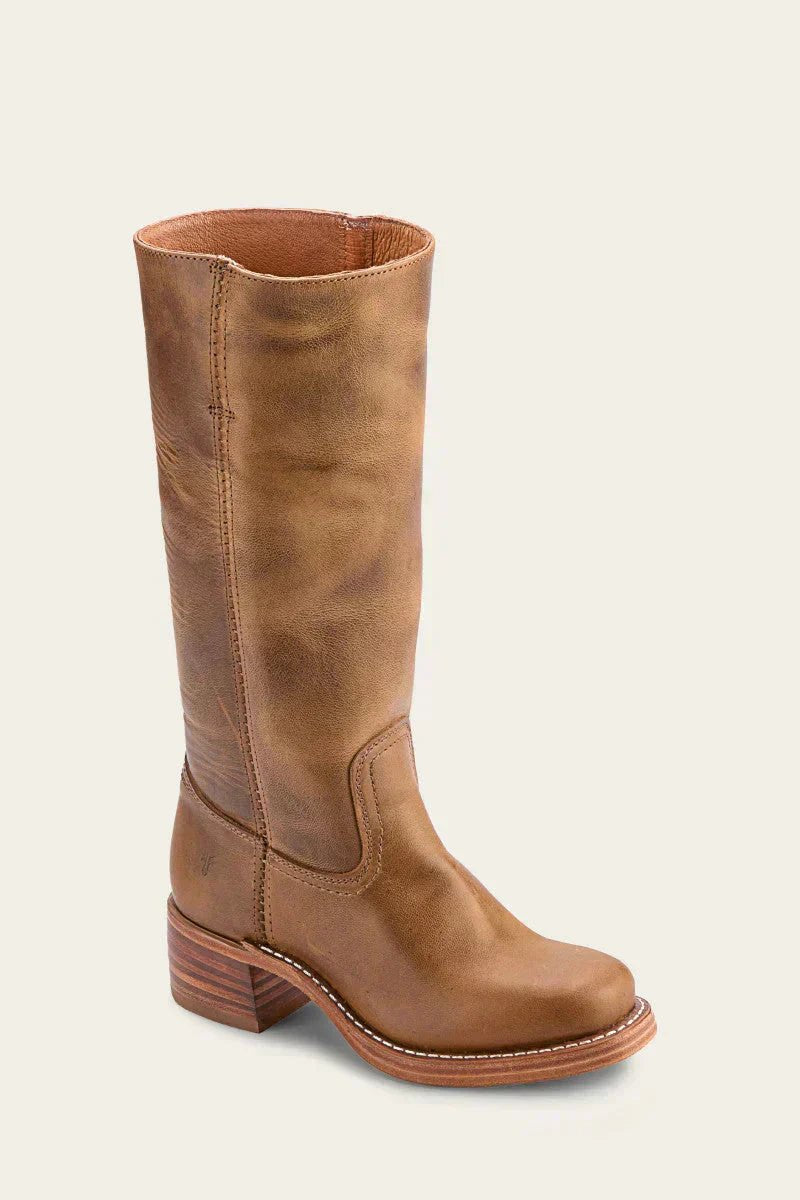 Women's Slim-Fit Leather Knee-High Block-Heel Boots