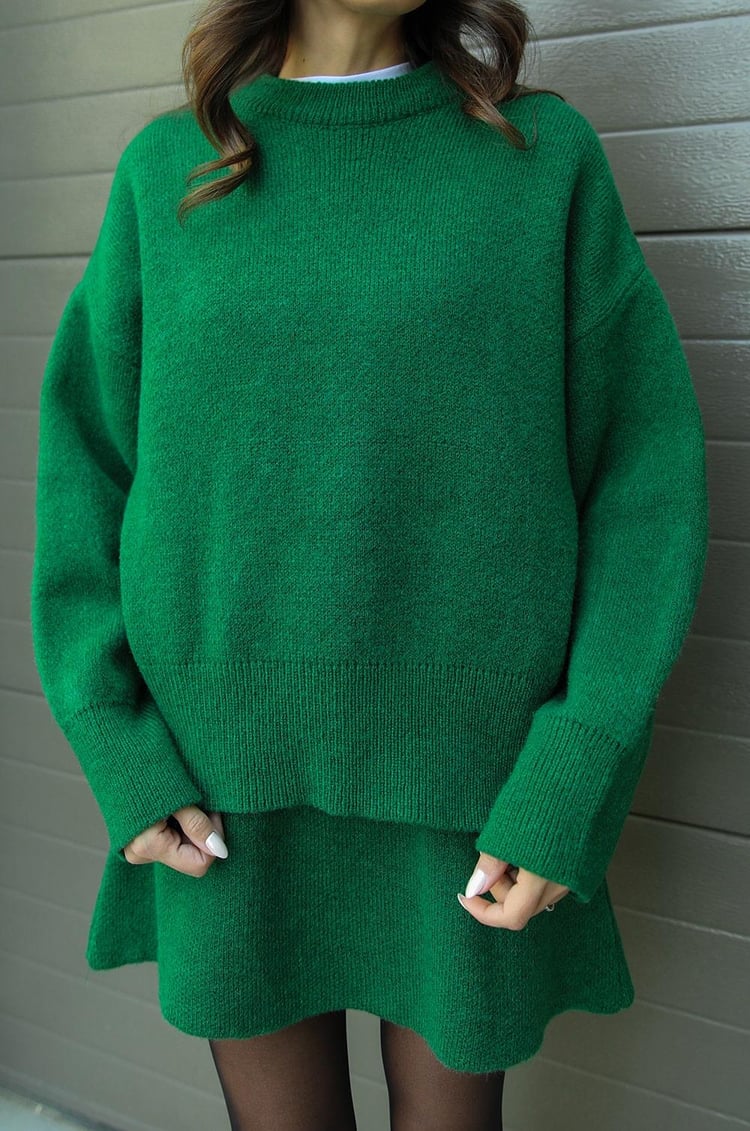 Women’s Sweater Skirt Co-ord - Two-Piece Knit Set