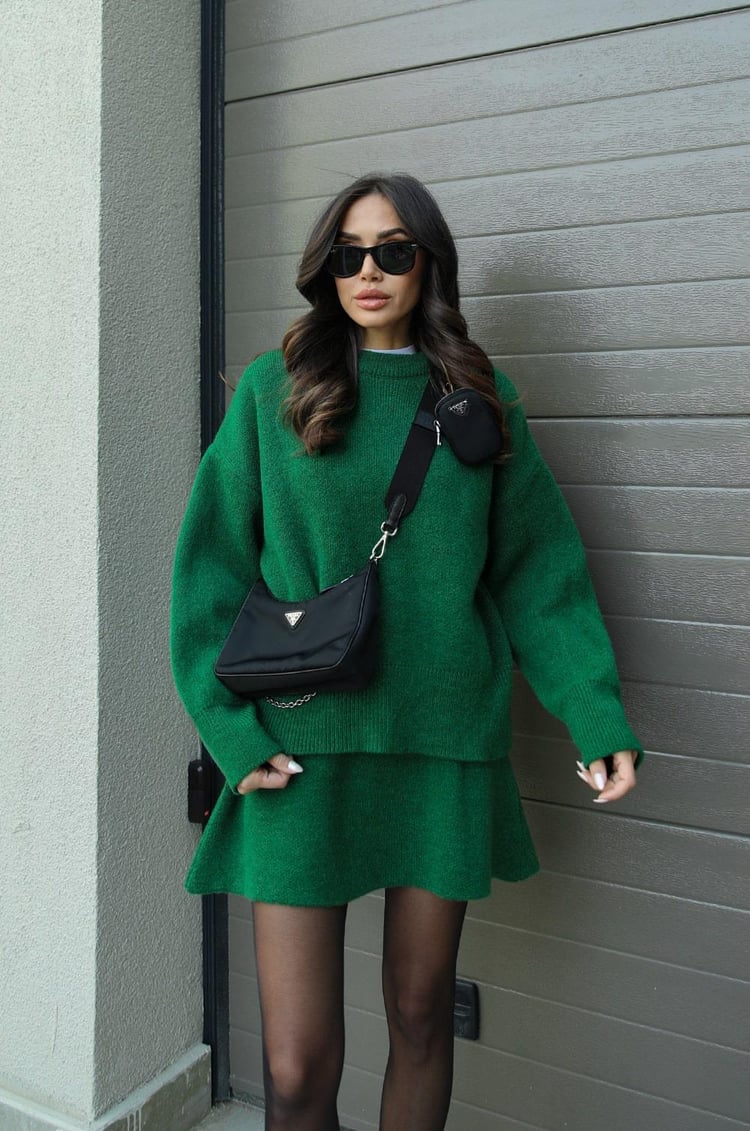 Women’s Sweater Skirt Co-ord - Two-Piece Knit Set